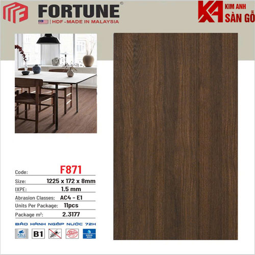 Sàn Gỗ Công Nghiệp 8MM FORTUNE-F871